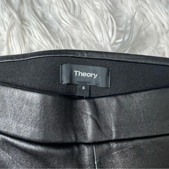 NWOT Theory Adbelle L2 Bristol Leather Leggings Black Luxury Designer Women’s 6 - Picture 7 of 12